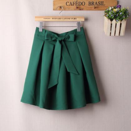 Green Satin Tutus Skirt Bow Ties Tt03