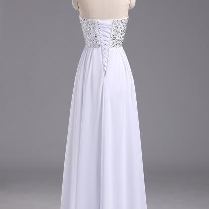 white chiffon evening gown