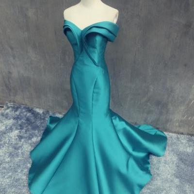 Elegant Mermaid Soft Satin Prom Dresses Sweetheart neck Floor Length Party Dresses