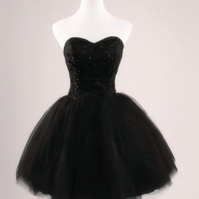 Black Short Tulle Homecoming Dresses, Party Dresses, Cocktail Dresses