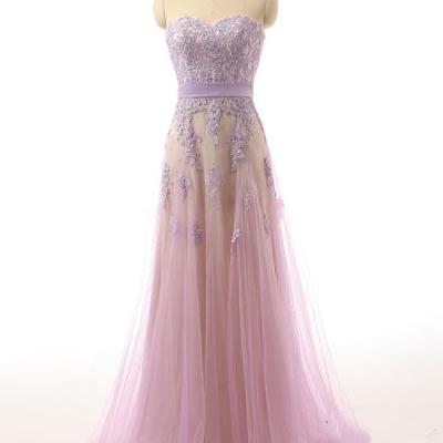 Sweetheart Neck tulle Prom Dresses Appliques Women Party Dresses