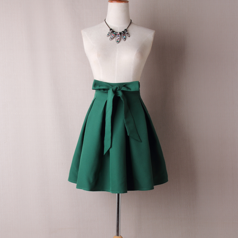 Green Satin Tutus Skirt Bow Ties Tt03