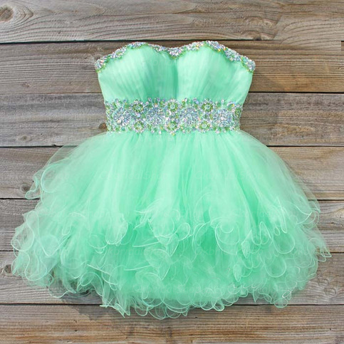 Short Lovely Tulle Cocktail Dresses, Sweetheart Neck Crystals Homecoming Dresses Mini Crystals Party Dresses