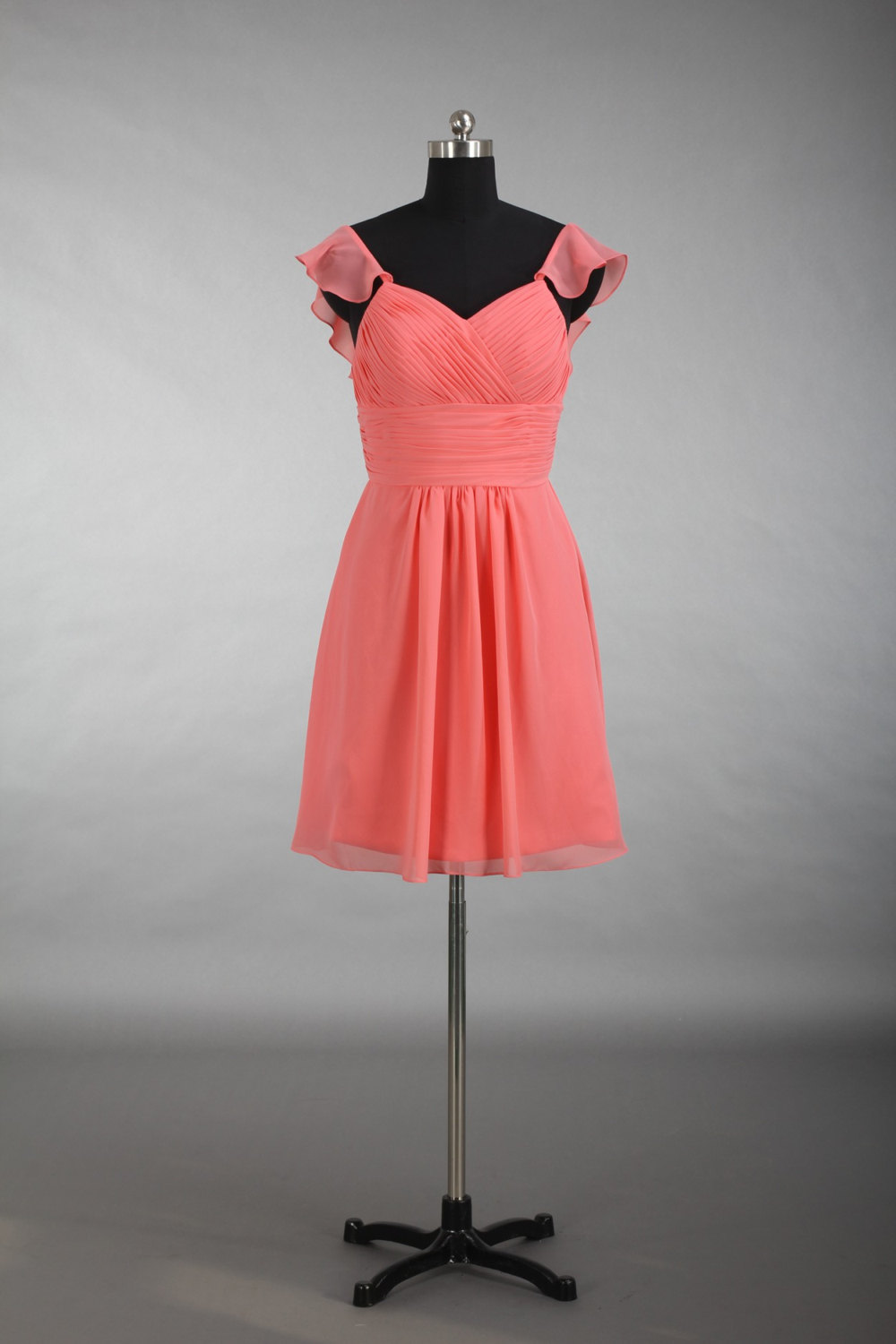 Short Chiffon Dresses Pleat Mini Party Dresses on Luulla