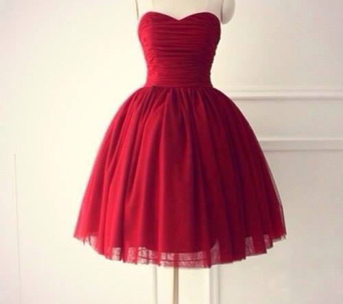 Knee Length Tulle Red Homecoming Dresses Sweetheart Neck Party Dresses