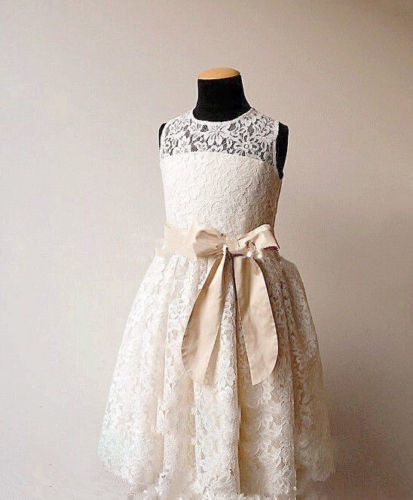 Lovely Lace Flower Girl Dresses Charming Children Dresses For Wedding Party Dresses 2016 Custom Made