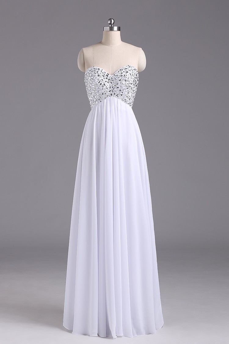 white chiffon evening gown