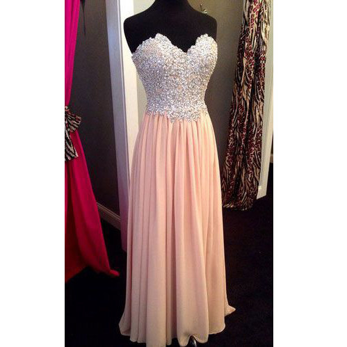 Long Chiffon Prom Dresses Crystals Beaded Women Party Dresses