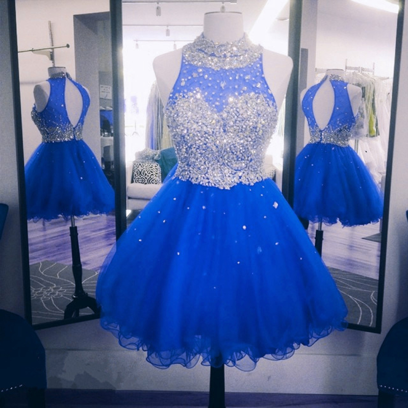 halter blue tutu dress