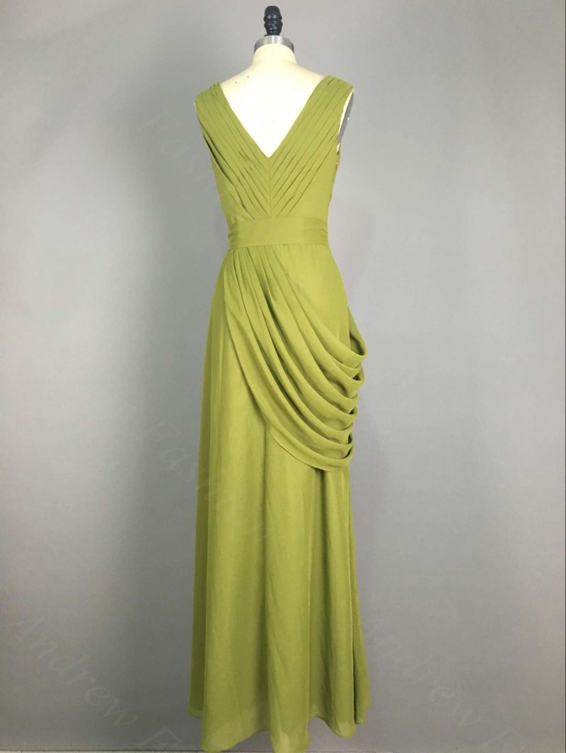 V Neck Long Chiffon Prom Dresses Custom Made Long Green Women Dresses On Luulla 6475