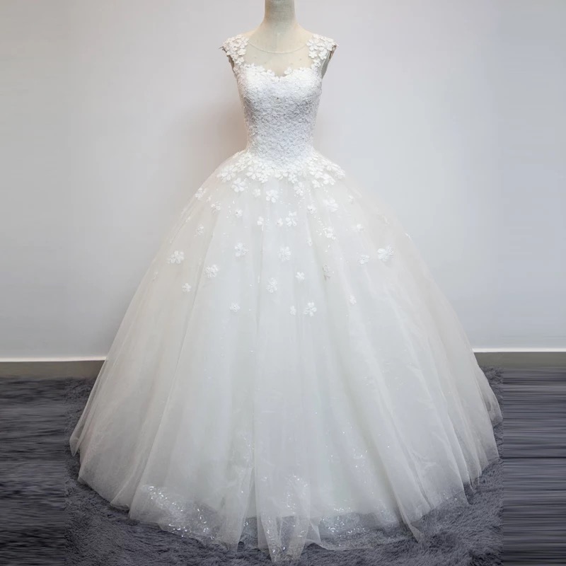 Ball Gown Tulle Wedding Dresses, Lace Women Bridal Gowns, White Women ...